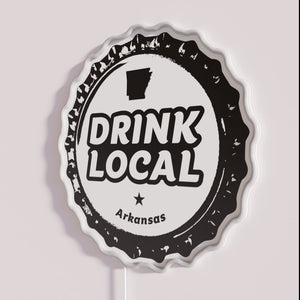 Neon Sign Featuring Local Arkansas Craft Beer Bottle Caps Design