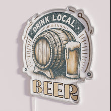 Load image into Gallery viewer, Neon beer bar decor sign, promoting local craft breweries downtown nightlife.