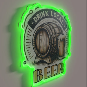 Neon Sign Encourages Patrons to Support Local Craft Beers Nearby