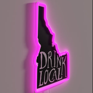 Local Idaho Craft Brewery Map with Vibrant RGB Neon Lighting