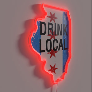 Neon Wall Sign: Cheers to Drinking Local Illinois Beer Roots