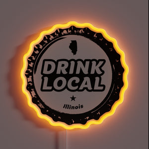 Illinois Craft Beer Enthusiast Decorative RGB Neon Sign Bar Accessory