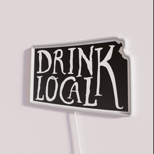Kansas Made RGB Neon Sign, Unique State Outline Craft Beer Design