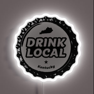 Kentucky Craft Brewery Themed RGB Neon Lighted Bottle Cap Display