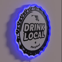 Load image into Gallery viewer, Neon Sign Adorned with RGB Maryland Craft Beer Bottles Logo