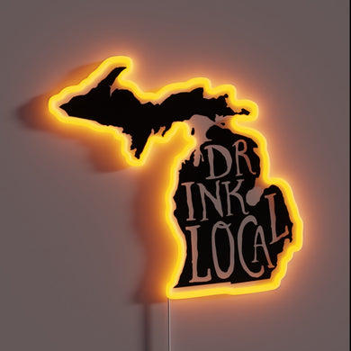 Michigan Craft Brewery Neon Sign with Vibrant Colorful RGB Accents