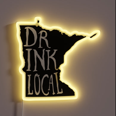 RGB illuminated outline of Minnesota map for local craft beer fans.