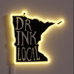 RGB illuminated outline of Minnesota map for local craft beer fans.