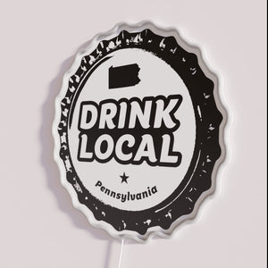 Vibrant Pennsylvania craft beer lover's wall decor with colorful bottle cap design