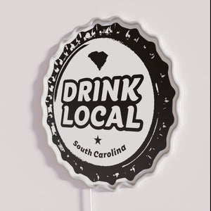 Brighten Home Bar Decor with Vibrant Drink Local SC Neon Sign