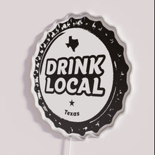 Load image into Gallery viewer, Neon Beer Sign Featuring Local Texas Craft Brew Bottle Caps