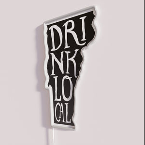 Vermont state outline map craft beer sign for bars lounges