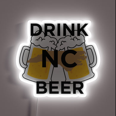 RGB Neon Sign Celebrating North Carolina's Craft Beer Culture Vibe