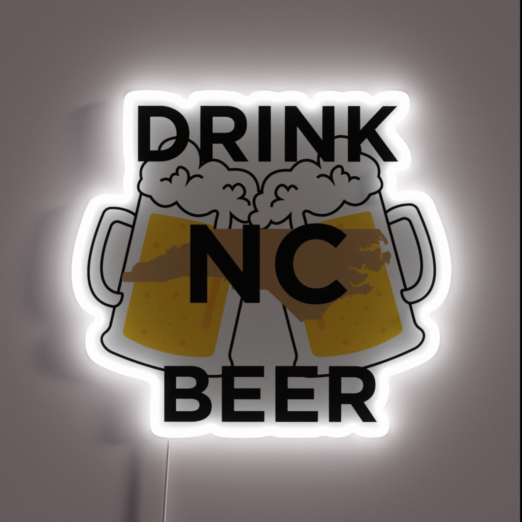 RGB Neon Sign Celebrating North Carolina's Craft Beer Culture Vibe