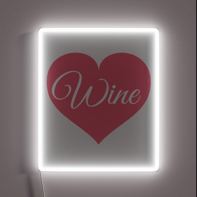 Romantic Red Wine Love Quote Neon Sign with Pink Heart
