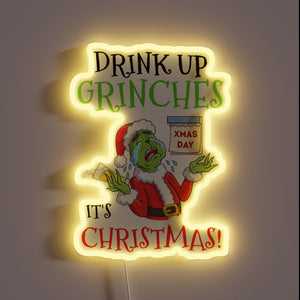 Sparkling Neon RGB Holiday Cheer Sign for Festive Fun Nights