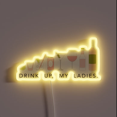 Glowing Neon Sign For Empowering Ladies to Raise Their Glasses