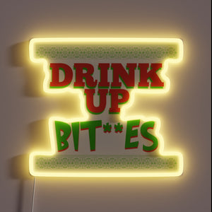 Neon Bar Decor: Vibrant RGB LED Sign with Drink Motif