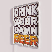 Load image into Gallery viewer, Bold neon sign for humorously expressing love of craft beer culture.