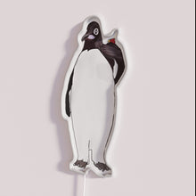 Load image into Gallery viewer, Neon RGB Drinking Penguin Billings Madison Sorry to Interrupt Sign