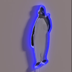 Quirky RGB Neon Sign Featuring Penguin Character from Classic Comedy Film