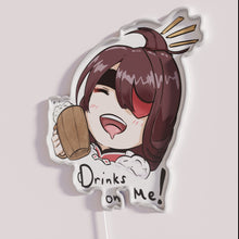 Load image into Gallery viewer, Neon Genshin Impact Beidou Drinks Chibi Food Sign with RGB Lighting