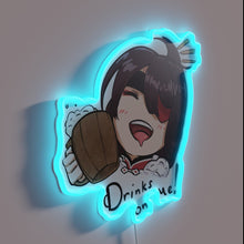 Load image into Gallery viewer, Genshin Impact Inspired Neon Sign: Beidou&#39;s Bar with Chibi Drinks
