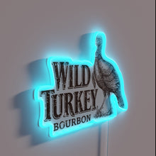 Load image into Gallery viewer, Neon Wild Turkey bourbon whiskey drinks entertainment room bar decor sign.