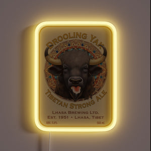 Vibrant Neon Sign Illuminates Passion for Rare Tibetan Beer Brews