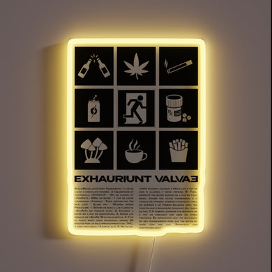 Neon Escape Sign: High Alert Warning for Substance Users Nearby