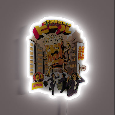 Drunk and Disorderly Warning Neon Sign with Vibrant RGB Lights