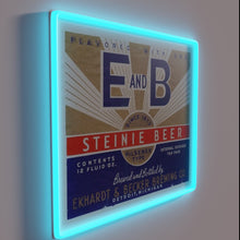 Load image into Gallery viewer, Vintage E and B Steinie Beer logo RGB neon sign