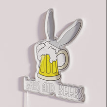 Load image into Gallery viewer, Unique Ears and Beers RGB Colorful Neon Wall Decorations Sign