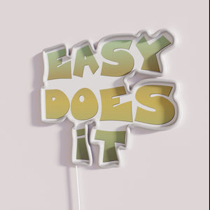 Colorful Easy Does It motivational quote rgb neon wall decoration