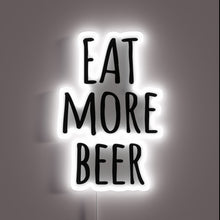 Load image into Gallery viewer, Glowing RGB LED Neon Sign Reads Eat More Beer V10