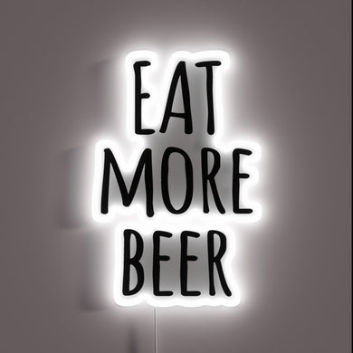 Glowing RGB LED Neon Sign Reads Eat More Beer V10