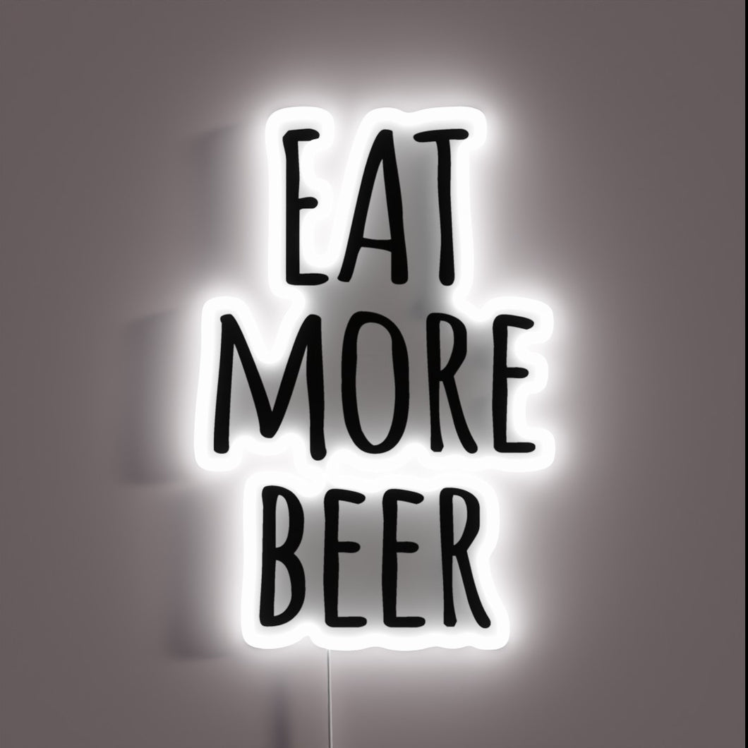 Glowing RGB LED Neon Sign Reads Eat More Beer V10