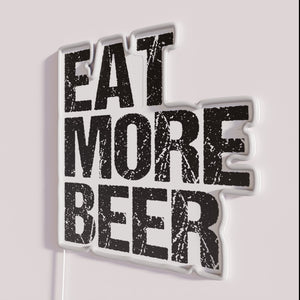 Neon Bar Sign with Edible Humor for Beer Lovers Enthusiasts