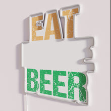 Load image into Gallery viewer, Vibrant RGB LED neon sign advertising fun Eat More Beer slogan