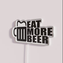 Load image into Gallery viewer, Vintage Eat More Beer illuminated sign with vibrant V17 RGB lighting
