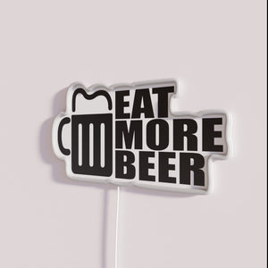 Vintage Eat More Beer illuminated sign with vibrant V17 RGB lighting