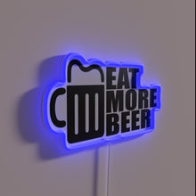 Load image into Gallery viewer, Neon &#39;Eat More Beer&#39; sign in vibrant color V17 lighting.