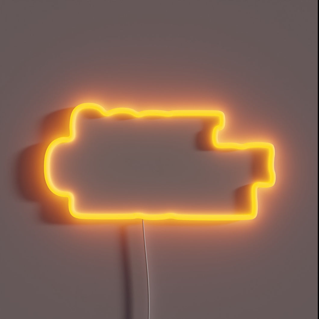 Neon sign with colorful V17 RGB glow and beer theme