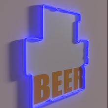 Load image into Gallery viewer, Neon beer sign with customizable color options for your bar.