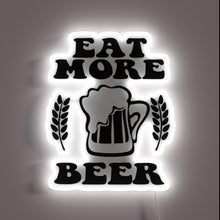 Load image into Gallery viewer, Neon Bar Sign with Vibrant RGB Lighting and &quot;Eat More Beer&quot; Message.