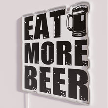 Load image into Gallery viewer, Vibrant Neon &#39;Eat More Beer&#39; Sign with RGB Colorful Lighting Effects
