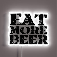 Load image into Gallery viewer, Eye-catching RGB neon bar sign with &#39;Eat More Beer&#39; message.