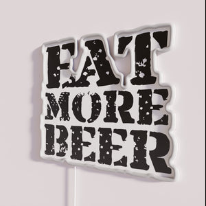 Eye-catching vintage-style 'Eat More Beer' V7 LED neon bar sign.