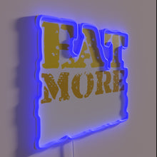 Load image into Gallery viewer, Neon bar sign with illuminated &#39;Eat More Beer&#39; bold letters.