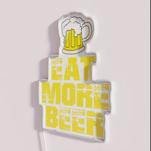 Load image into Gallery viewer, Vibrant Eat More Beer Sign with Colorful RGB Neon Lighting